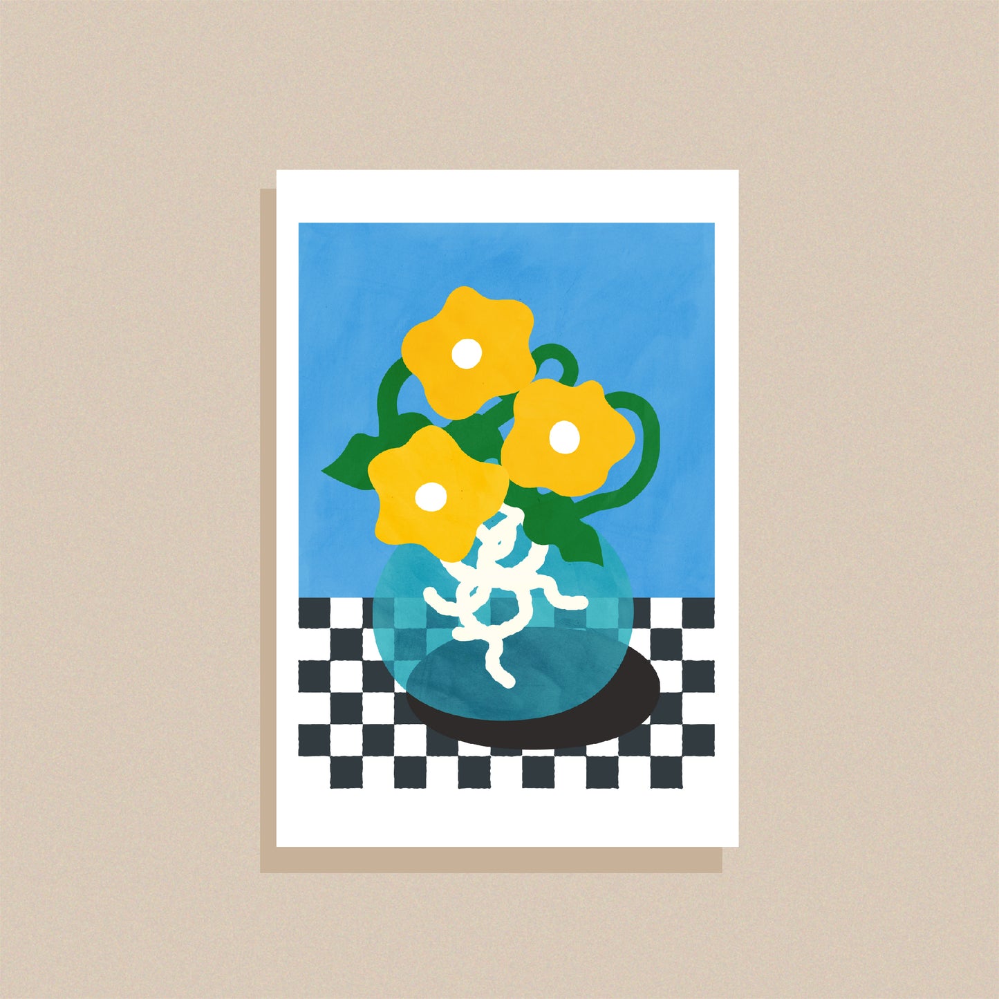 「Flower shop」イラストカードセット5枚同封